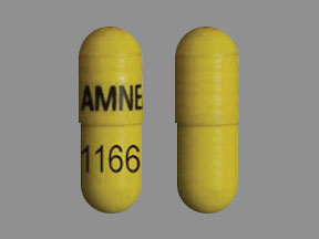 Pill AMNEAL 1166 Yellow Capsule/Oblong is Doxepin Hydrochloride