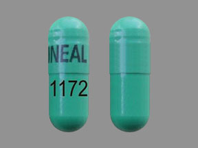 Pill AMNEAL 1172 Green Capsule-shape is Doxepin Hydrochloride