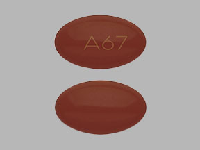 Pill A67 Brown Oval is Isotretinoin