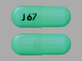 Pill J67 Green Capsule/Oblong is Morphine Sulfate Extended-Release