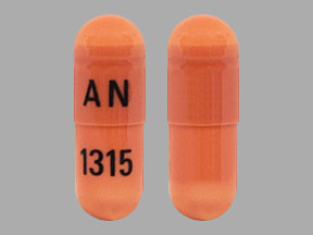 Pill AN 1315 Orange Capsule/Oblong is Pregabalin