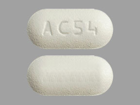Pill AC54 White Capsule/Oblong is Hydroxychloroquine Sulfate