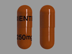 Pill TRIENTINE 250 mg Brown Capsule-shape is Trientine Hydrochloride