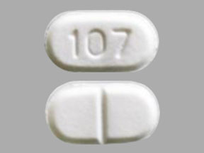 Pill 107 White Capsule/Oblong is Buspirone Hydrochloride