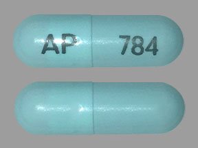 Pill AP784 Blue Capsule/Oblong is Terazosin Hydrochloride