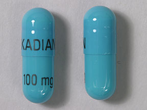 Pill KADIAN 100 mg Green Capsule/Oblong is Kadian