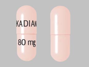 Pill KADIAN 80 mg Orange Capsule/Oblong is Kadian