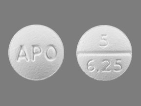 Pill APO 5 6.25 White Round is Benazepril Hydrochloride and Hydrochlorothiazide