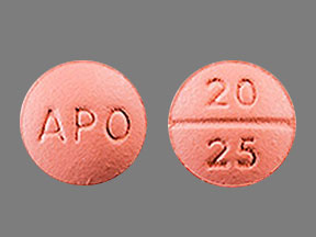 Pill APO 20 25 Brown Round is Benazepril Hydrochloride and Hydrochlorothiazide