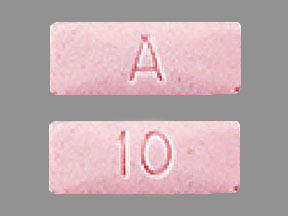 Pill A 10 Pink Rectangle is Aripiprazole
