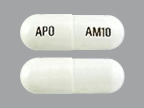 Pill APO AM10 White Capsule-shape is Atomoxetine Hydrochloride