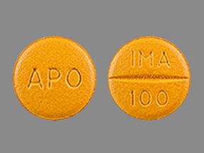 Pill APO IMA 100 Orange Round is Imatinib Mesylate