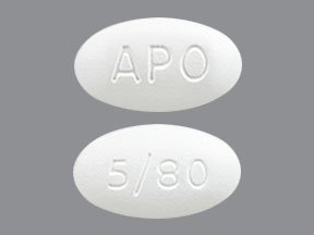 Pill APO 5/80 White Oval is Amlodipine Besylate and Atorvastatin Calcium