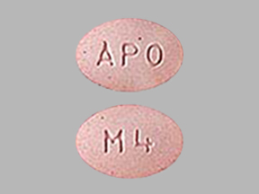 Pill APO M4 Pink Oval is Montelukast Sodium (Chewable)