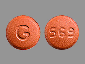 Pill G 569 Brown Round is Amlodipine Besylate and Olmesartan Medoxomil