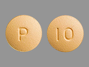 Pill P 10 Beige Round is Prasugrel Hydrochloride