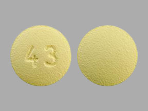Pill 43 Yellow Round is Tadalafil