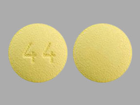 Pill 44 Yellow Round is Tadalafil