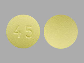 Pill 45 Yellow Round is Tadalafil