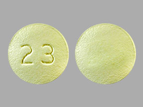Pill 23 Yellow Round is Solifenacin Succinate