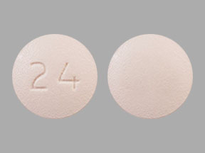 Pill 24 Pink Round is Solifenacin Succinate