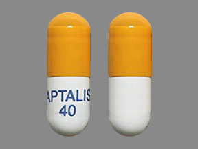Pill APTALIS 40 Orange & White Capsule/Oblong is Zenpep
