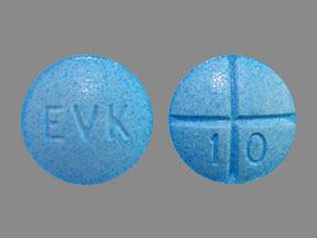 Pill EVK 1 0 Blue Round is Amphetamine Sulfate