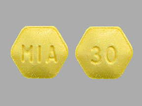 Pill MIA 30 Yellow Six-sided is Zenzedi