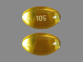 Pill 105 Yellow Oval is Benzonatate