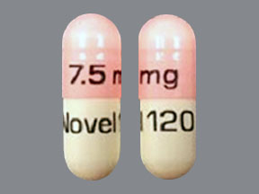 Pill 7.5 mg Novel 120 Pink & White Capsule-shape is Temazepam