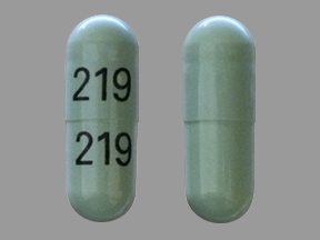 Pill 219 219 Green Capsule/Oblong is Cephalexin Monohydrate