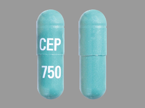 Pill CEP 750 Green Capsule/Oblong is Cephalexin Monohydrate