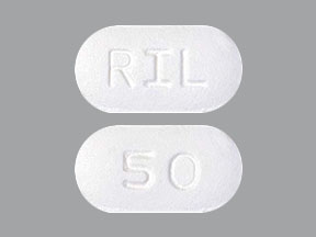 Pill RIL 50 White Capsule/Oblong is Riluzole