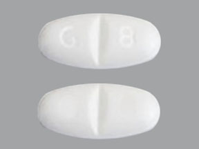 G 8 Pill White Oval 19mm - Pill Identifier