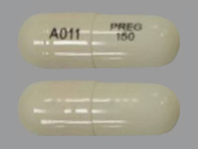 Pill A011 PREG 150 White Capsule/Oblong is Pregabalin