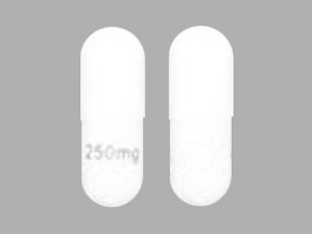 Pill 250 mg White Capsule/Oblong is Temozolomide