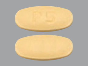 Pill P5 Yellow Elliptical/Oval is Prasugrel Hydrochloride
