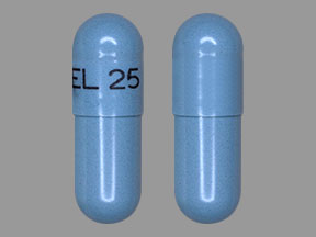 Pill SEL 25 Blue Capsule/Oblong is Koselugo