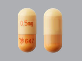 Pill Logo 647 0.5 mg Orange & Yellow Capsule/Oblong is Astagraf XL
