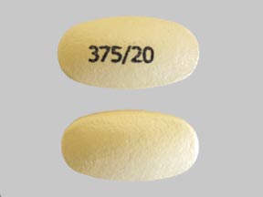 Pill 375/20 Yellow Oval is Esomeprazole Magnesium and Naproxen Delayed Release