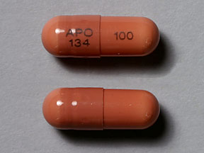 Pill APO 134 100 Brown Capsule/Oblong is Cyclosporine