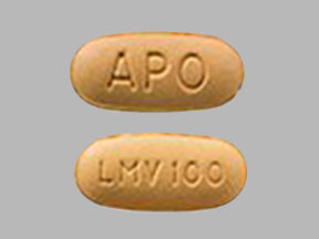 Pill APO LMV 100 Brown Capsule/Oblong is Lamivudine