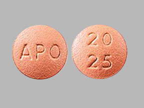 Pill APO 20 25 is Hydrochlorothiazide and Quinapril Hydrochloride 25 mg / 20 mg