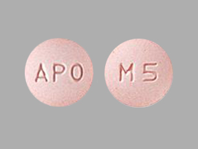 Pill APO M5 Pink Round is Montelukast Sodium (Chewable)