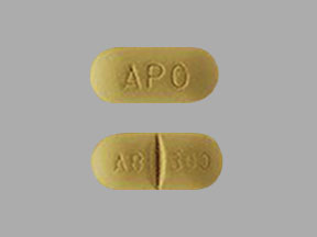 Pill APO AB 300 Yellow Capsule/Oblong is Abacavir Sulfate