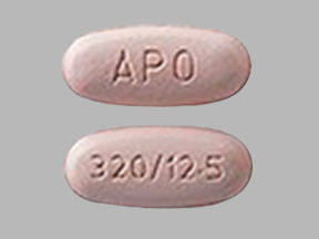 Pill APO 320/12.5 Pink Elliptical/Oval is Hydrochlorothiazide and Valsartan