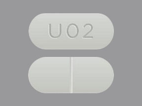 Pill U02 White Capsule/Oblong is Acetaminophen and Hydrocodone Bitartrate