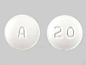 Pill A 20 White Round is Lisinopril
