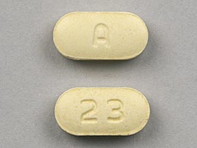 Pill A 23 Yellow Capsule/Oblong is Lisinopril