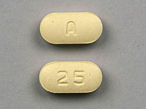 Pill A 25 Yellow Capsule-shape is Lisinopril